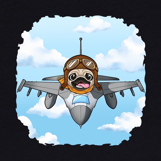 Pug Ace in the Skies: Fighter Plane Pilot Pug by Holymayo Tee